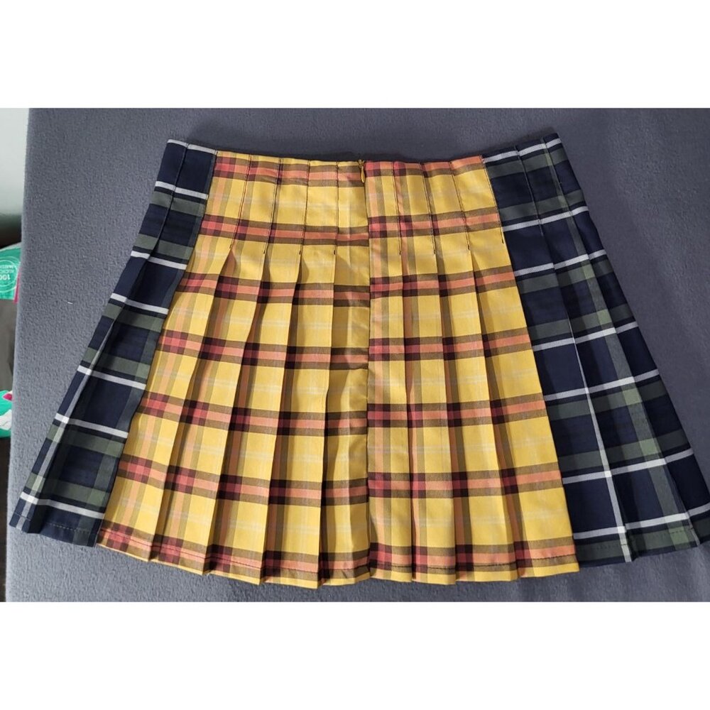 NOBO Multi Color Plaid Pleated Mini Skirt Juniors XL Skater Preppy Clueless y2k - Picture 2 of 7